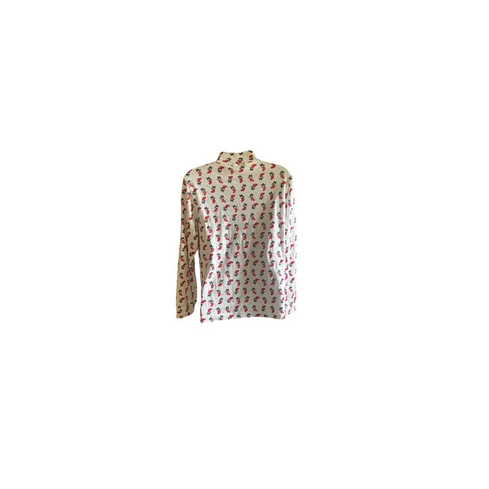 Casting & Smith Women's Christmas Holiday‎ Print Mock Neck Top Festive Fun - Picture 2 of 5